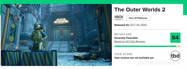 아우터 월드 2 메타크리틱 평론가 평점 (자료출처: 메타크리틱 홈페이지)