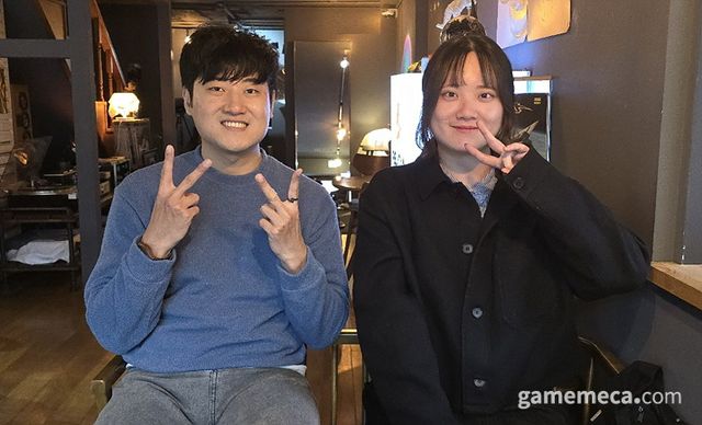 왼쪽부터 카골드 개발자, 페퍼밀 기획자 (사진: 게임메카 촬영)