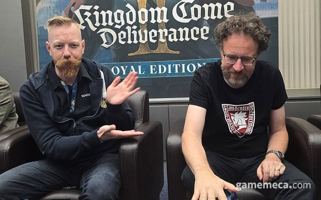 토비는 사운드 녹음 과정에서 있었던 일을 설명하며 '사실적임'에 집중하기 위한 워호스의 노력을 강조했다 (사진: 게임메카 촬영)