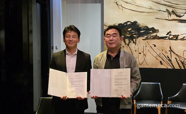 슬롯 소프트웨어 공급 계약을 체결한 네오위즈와 강원랜드 (사진제공: 네오위즈)