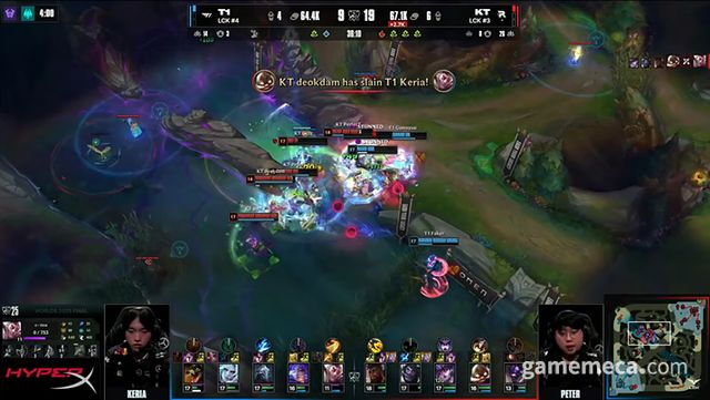 2025 월즈 3세트 주요 장면 (사진출처: LCK 공식 유튜브 채널 갈무리)