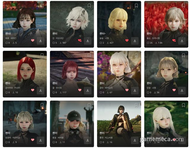 아이온2 스타일샵에 실존 아이돌 멤버 이름을 달고 올라온 커스터마이징들 (사진출처: 아이온2 공식 홈페이지)