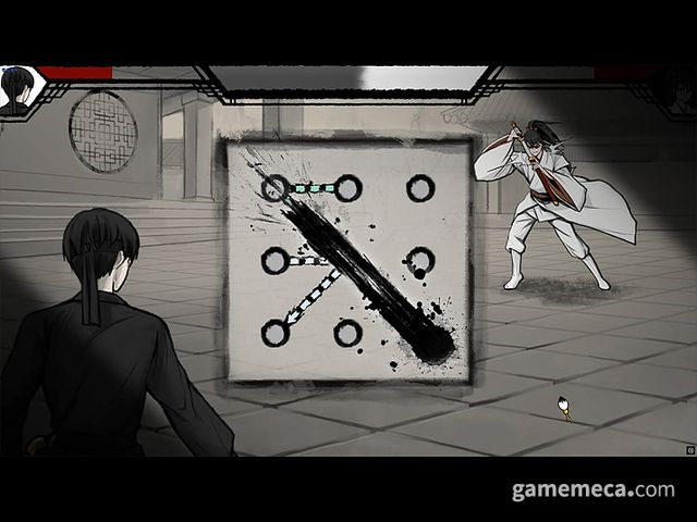 마무리 공격을 날릴 때에는 큰 붓으로 거칠게 긋는 듯한 선으로 시각적 피드백을 강조했다 (사진제공: 팀 무명)