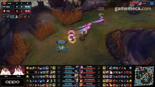 퍼스트 스탠드 토너먼트 한화생명e스포츠 대 탑 e스포츠 경기 스크린샷 (사진출처: LCK 공식 유튜브 영상 갈무리)