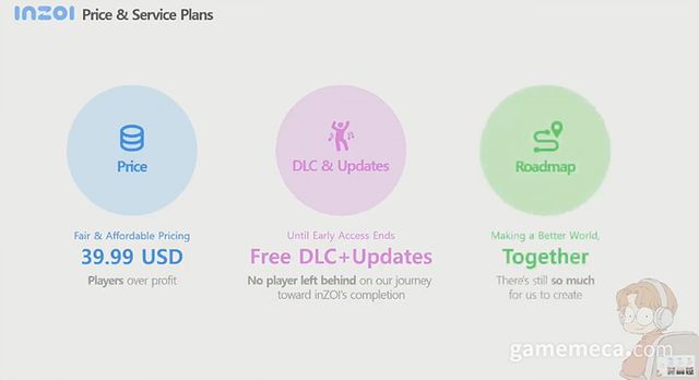 인조이 출시 가격과 DLC 및 업데이트 정책 (자료출처: 인조이 공식 유튜브 영상 갈무리)