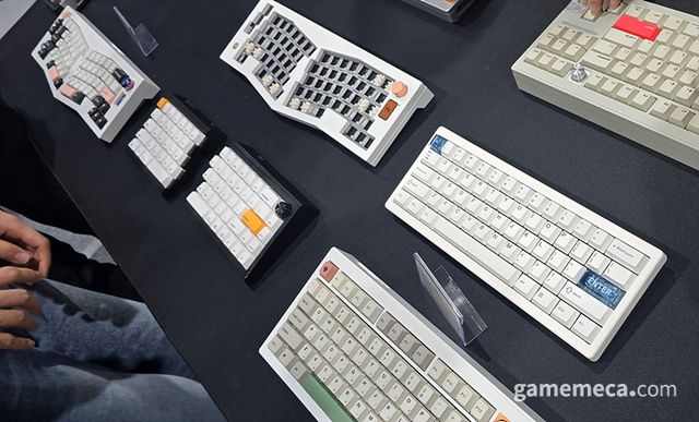 그래도 역시 기계식 키보드에 관심을 가지는 사람들이 주목한 것은 다양한 배열의 하우징과 기판이었다 (사진: 게임메카 촬영)