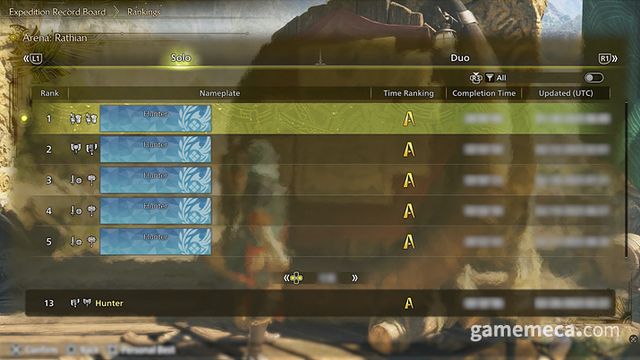 클리어 순위를 제공하는 보드는 보존된다 (사진출처: 몬스터 헌터 와일즈 공식 홈페이지)