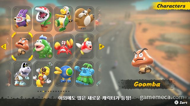 마리오 시리즈에 등장했던 다양한 캐릭터가 레이스에 참여한다 (사진출처: 한국닌텐도 공식 유튜브 채널 갈무리)