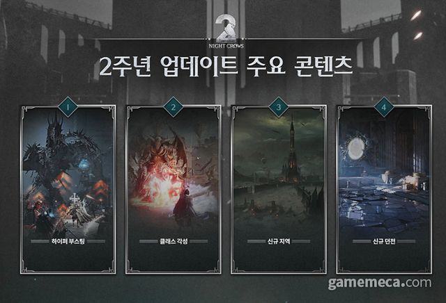 나이트 크로우 2주년 업데이트 주요 내용 (사진출처: 게임 공식 홈페이지)