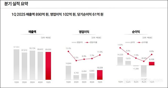 네오위즈 2025 1분기 실적 요약 (자료출처: 네오위즈)