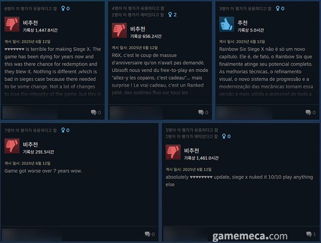 하지만 업데이트 후 문제점이 많아졌다며 지적되고 있다 (사진출처: 게임 스팀 페이지)