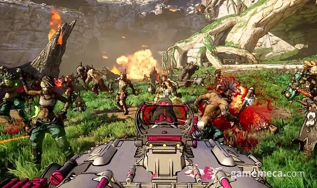 미니건으로 적을 공격 (사진출처: 2K 코리아 공식 유튜브 영상 갈무리)