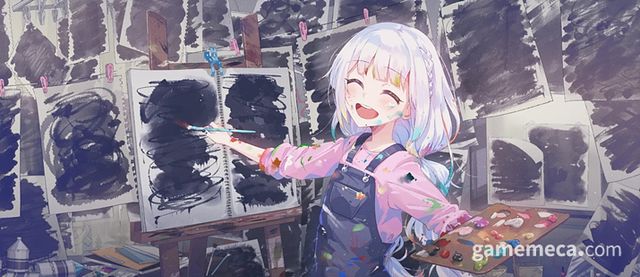 캐릭터들 내면의 상처가 옅보이는 일러스트 (사진출처: 마법소녀의 마녀재판 공식 홈페이지)