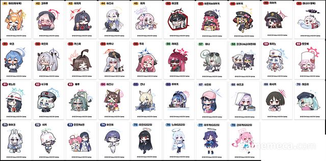 블루 아카이브 컬래버레이션 포토카드 및 띠부띠부씰 이미지 (사진출처: 블루 아카이브 공식 포럼)