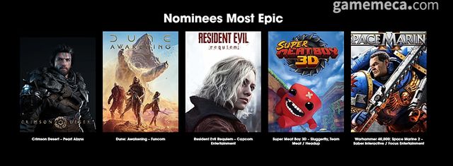 최고의 서사(Epic) 부문 후보작 (자료출처: 게임스컴 공식 홈페이지)