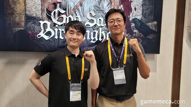 오션드라이브 차현성 개발 총괄(좌)와 김희재 대표(우) (사진: 게임메카 촬영)