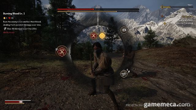 인간 루트에서는 검술을 중심으로 전투하며 (사진출처: 블러드 오브 던워커 공식 유튜브 채널 갈무리)