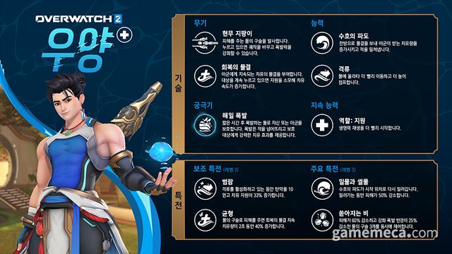 신규 지원가 영웅 '우양' 상세 소개 (자료제공: 블리자드)