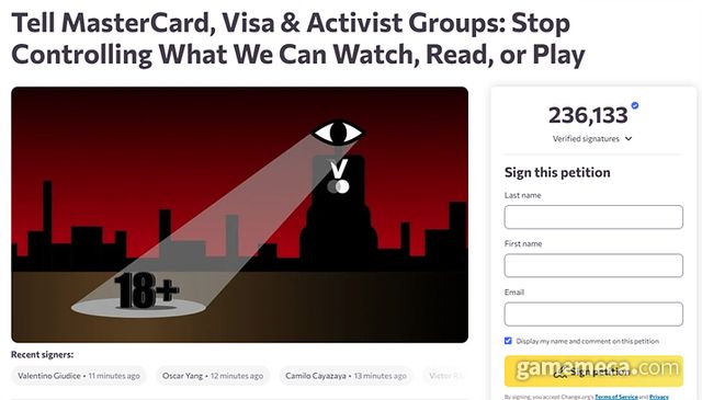 21만 6,000명의 서명을 받은 카드사 행위 반대 운동 (사진출처: 야야야)