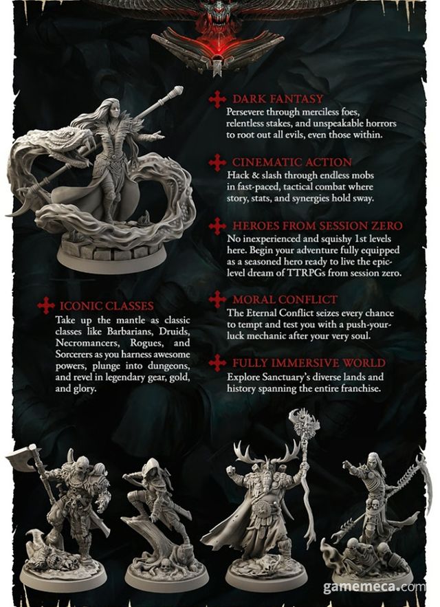 디아블로 TRPG 소개 페이지 (사진출처: 킥스타터)