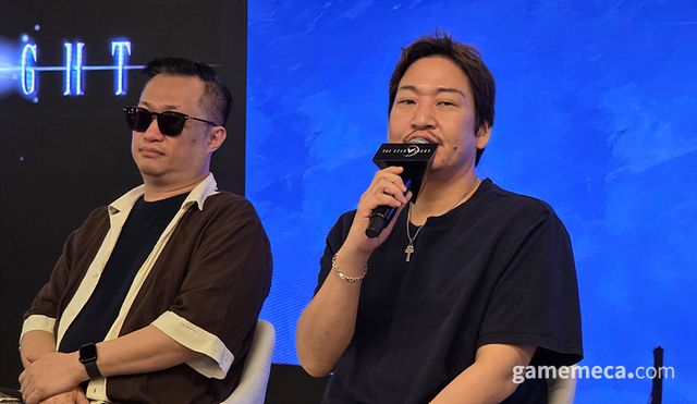 남구민·정준호 디렉터는 더 스타라이트만의 감성을 살리기 위해 정 대표와 여러 논의를 이어나갔다고 밝혔다 (사진: 게임메카 촬영)