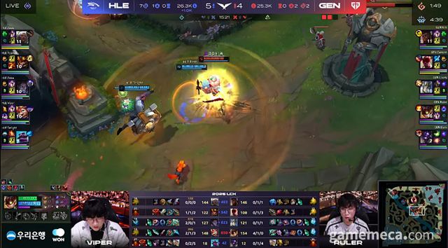 한화의 반격이 이어졌던 3세트 (사진: 게임메카 촬영)