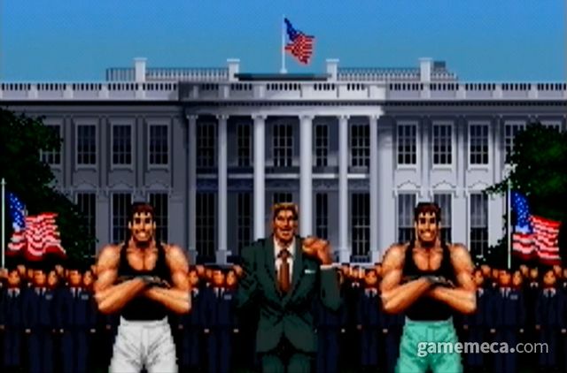 납치된 대통령을 구하고 햄버거를 얻어먹는 가성비 甲 엔딩 (사진출처: 인게임 영상 갈무리)