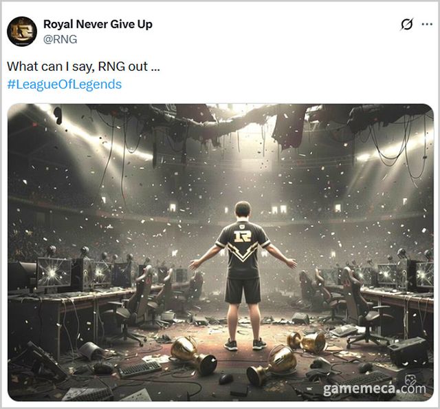 RNG 공식 X에 올라온 게시글 (사진출처: RNG 공식 X)