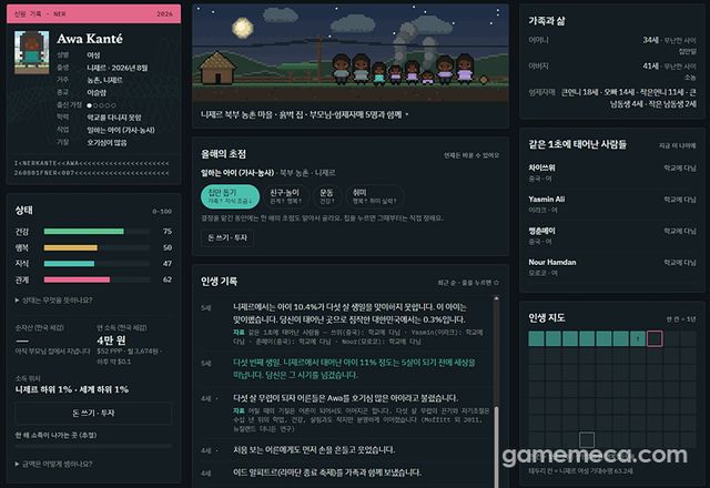 지구 어딘가에 있을 법한 한 사람의 삶을 데이터를 기반으로 한 객관적인 기록으로 남긴다 (사진: 게임메카 촬영)