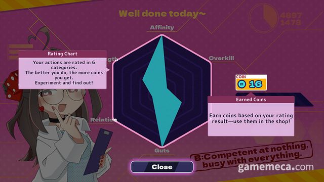 플레이가 끝나면 당일 플레이에 대한 성과를 차트로 확인할 수 있고 (사진: 게임메카 촬영)