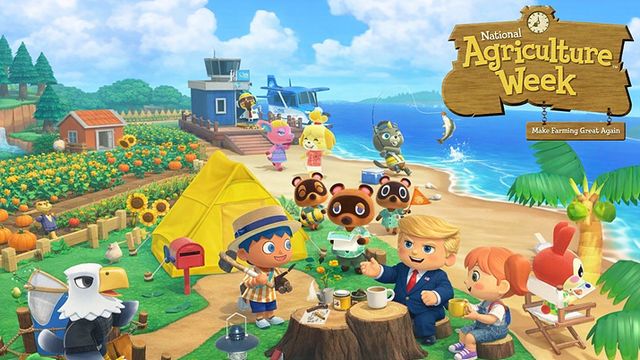 백악관 홍보에 사용된 동물의 숲 무단 합성 이미지 (사진출처: 백악관 공식 X))