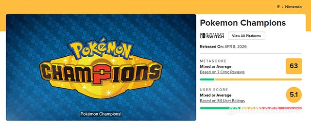 포켓몬 챔피언스 메타크리틱 (사진출처: 메타크리틱)