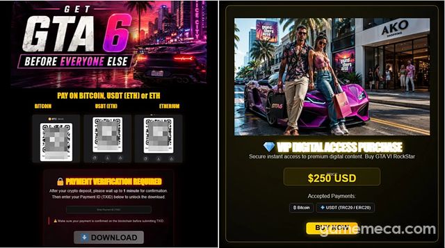 GTA 6 피싱 사이트 예시 이미지 (사진출처: 멀웨어바이트 공식 홈페이지)