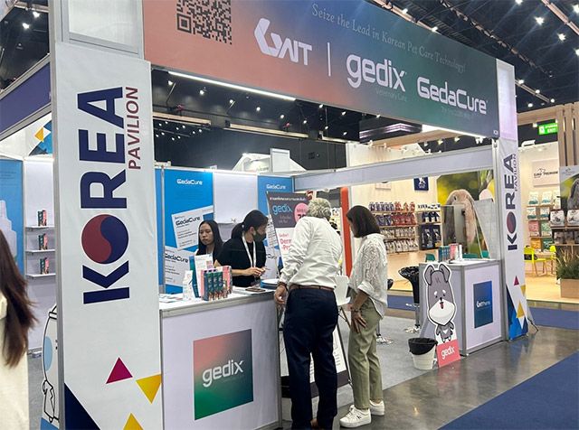 지엔티파마는 지난 10월 태국 방콕에서 개최된 ‘펫페어 SEA(South East Asia) 2024’에 참가한 해외 업체와 유통 대리상의 제다큐어 협업 요청이 쇄도했다고 밝혔다. /사진 제공=지엔티파마