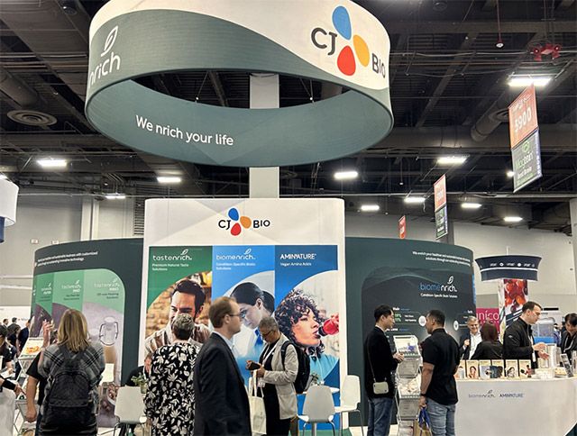 헬스바이옴은 CJ제일제당과 함께 미국 라스베가스에서 열린 SSW 전시회에서 ‘아커만시아 포스트바이오틱’ 건강기능식품 원료를 소개했다. /사진 제공=헬스바이옴