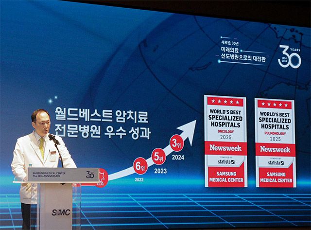 박승우 원장은 미래의료를 앞당기기 위해 연구역량 강화를 첫 손에 꼽고, 이를 실현하기 위한 사람 중심 인재 육성을 통해 모두와 함께 꿈을 이루겠다고 약속했다. /사진 제공=삼성서울병원