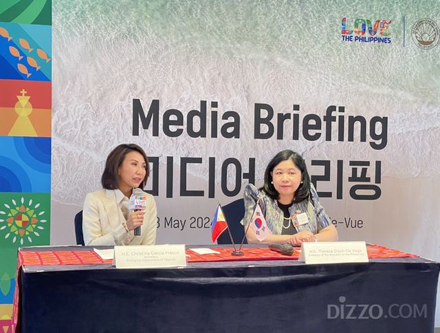 크리스티나 가르시아 프라스코 필리핀 관광부 장관과 마리아 테레사 디존-데 배가 주한 필리핀 대사(사진촬영=서미영 기자)