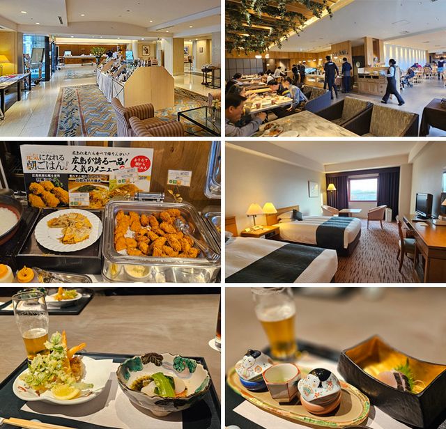 히로시마 에어포트 호텔은 넓은 룸, 다양한 조식과 석식 요리 등 좋은 평을 받는다.