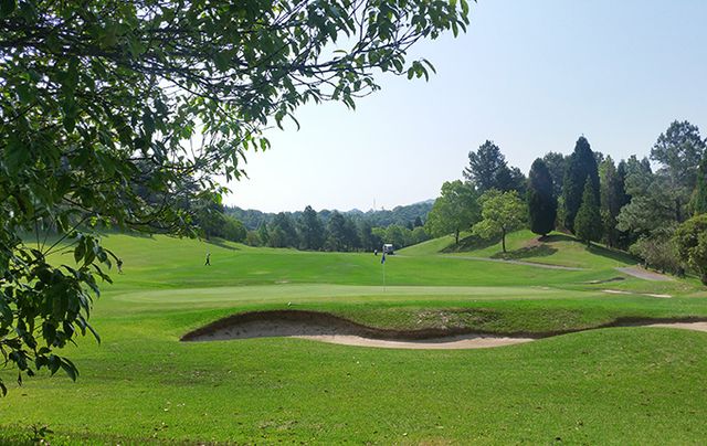 혼고CC 18번홀 그린 주변 전경.