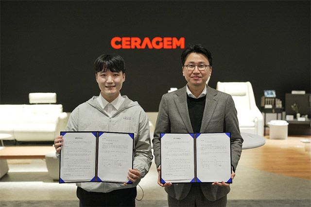 (왼쪽부터)에이슬립 이동헌 대표, 세라젬 이경수 대표 /사진 제공=에이슬립