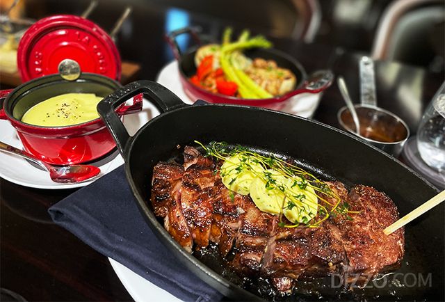 BLT 스테이크의 디너 코스로 제공되는 드라이 에이징 스테이크(사진촬영=서미영 기자)