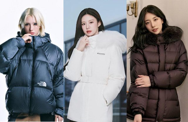 노스페이스 ‘2025 다운 신제품’, 디스커버리 익스페디션 ‘밀포드 베르텍스 구스다운 미드패딩’, K2 ‘구스다운 K95 베이글’(왼쪽부터)./사진=각 사 제공