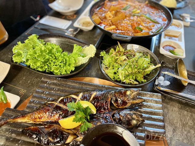 누스타몰에 위치한 한식당‘연화(Yeonhwa)’에서 주문한 한식 메뉴(사진촬영=서미영 기자)