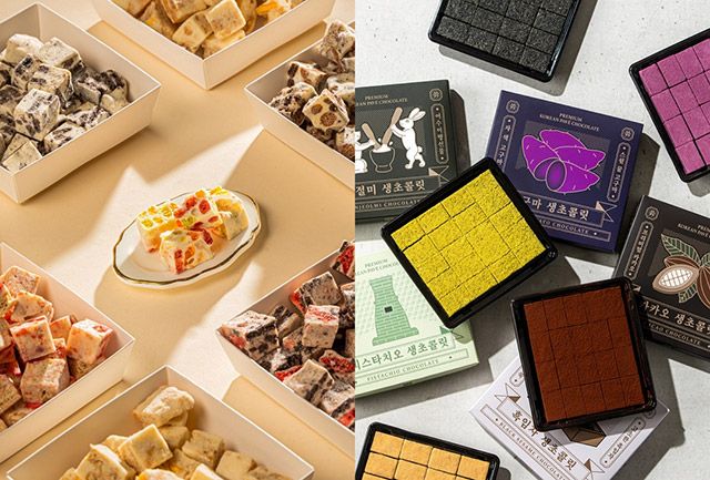 ‘렛츠 러브 화이트데이’ 행사 기간 스타필드 고양에서 팝업스토어를 진행하는 ‘달라또(왼쪽)’와 스타필드 코엑스몰에서 팝업스토어를 여는 ‘쓖(오른쪽)’의 팝업스토어 메뉴./사진=신세계 스타필드