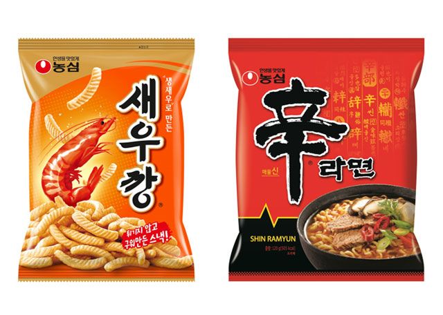 농심 새우깡, 신라면 제품 이미지 /사진=농심