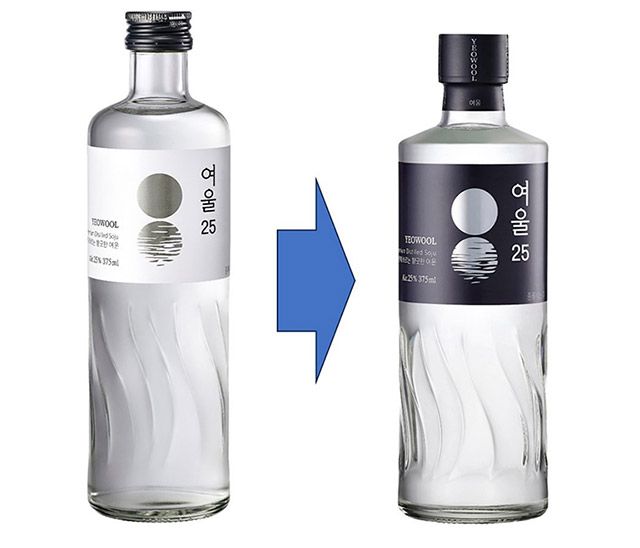 여울의 변경 전과 변경 후의 패키지 모습./사진=롯데칠성음료