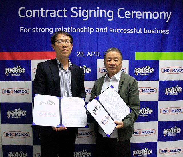 팔도는 인도푸드 그룹과 인도마르코 본사에서 팔도 제품 판매 활성화 및 글로벌 시장 확대를 위한 업무 계약을 체결했다./사진=팔도