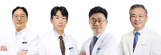 순천향대 부천·천안병원 외과 공동 연구팀. (좌측부터) 최윤영, 윤종혁, 송금종, 이문수 교수. /사진 제공=순천향대 부천병원