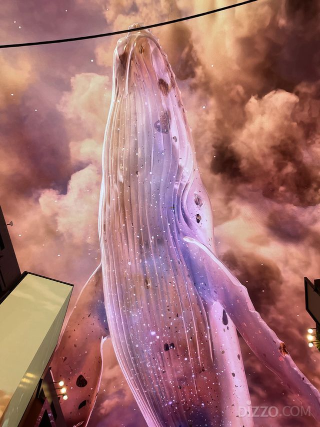 인스파이어 리조트 오로라에서는 고래 영상 '언더 더 블루랜드'가 매시 정각과 30분에 상영된다.