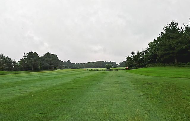 오른쪽으로 길게 연결된 해저드로 시각적으로 불편해 보이는 세컨드 샷 주변.